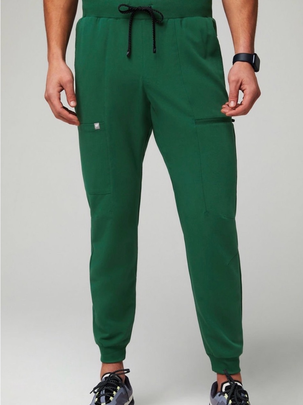Men's Green Stretch Jogger Pants - Performance Fit